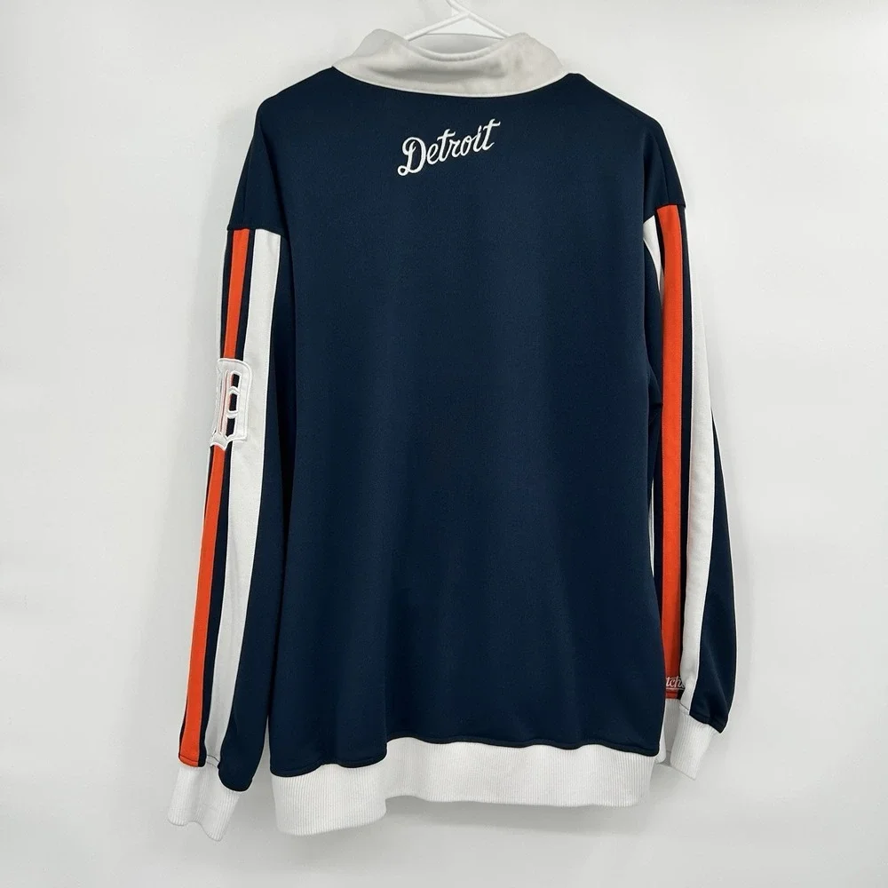 Stitches Mens Detroit  Full Zip Track Jacket Size L Tigers Navy‎ Orange White